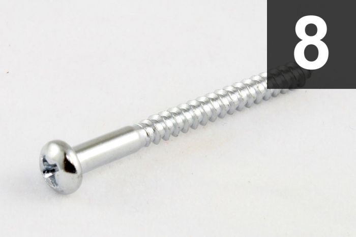 All Parts GS-0011-010 Pack of 8 Chrome Bass Pickup Screws