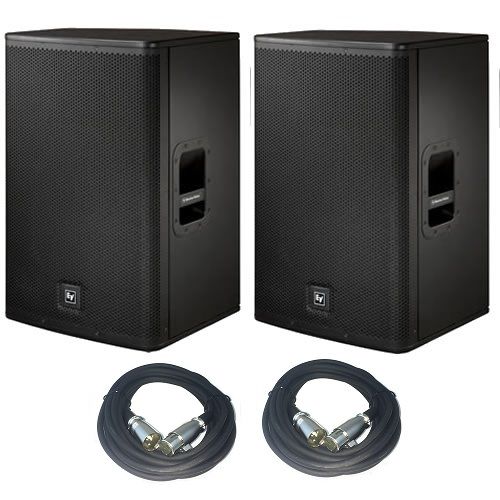 EV Electro Voice ELX115P 15" Active/Powered PA Speakers PAIR w/ Two FREE 20' XLR Cables