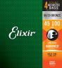 Elixir Acoustic Bass 80/20 Bronze w/NANOWEB 4-String Light Long Scale .045-.100