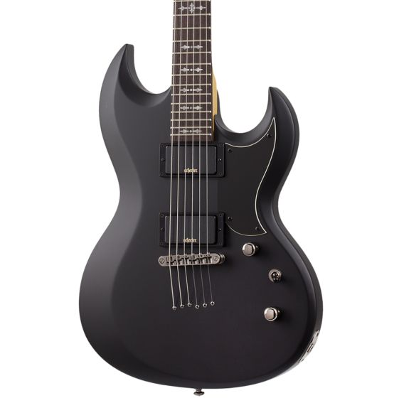 Schecter 3664-SHC Demon S-II 6-String RH Electric Guitar-Satin Black 3664-shc
