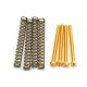 All Parts Humbucking pickup mounting screws (4), phillips, Gold, w/ springs (4), #3 - 48 x 1-1/4