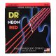 DR Strings Hi-Def Neon Red Coated Bass Strings, 45, 65, 85, 105, 125