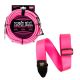 Ernie Ball 18ft Straight / Angle Braided Neon Pink Cable w/ Neon Pink Strap