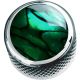 Q Parts Green Abalone Shell Inlays Dome, Chrome