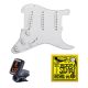 Seymour Duncan California 50's Pre-loaded Vintage Staggered Strat Pickguard Set, White with Free Ernie Ball EB2627 Beefy Slinky Strings and Tuner