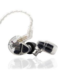 CMT 2-Driver IEM, Clear Shell, w/ Standard 2-Pin Clear Cable, Soft Case, 6 pairs of tips (3 Pr Foam, 3 Pr Silicone)