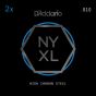 D'Addario NYPL010 2-PACK NYXL PLAIN STEEL 010 Electric Guitar Strings