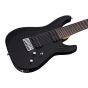Schecter C-8 Deluxe Left Handed 8-String Electric Guitar Satin Black Angle