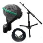 AKG D112 Dynamic Kick Drum Microphone with Goby Labs GBD-300 short boom stand and 20' XLR Cable