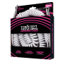 Ernie Ball 30' Coiled Straight / Angle Instrument Cable - White
