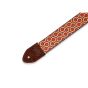 Levys 2" Print Guitar Strap on Polyester w/ Suede Leather Ends, Black Plastic Slide and Suede Ends