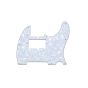 All Parts Pickguard for Humbucker Telecaster, 8 screw holes, 3-ply, White Pearloid