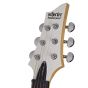 Schecter C-6 Deluxe Electric Guitar Rosewood Fretboard Satin White head stock 