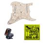 Seymour Duncan Dave Murray Pre-loaded Strat Pickguard Set, Pearloid with Free Ernie Ball EB2221 Regular Slinky Strings and Tuner
