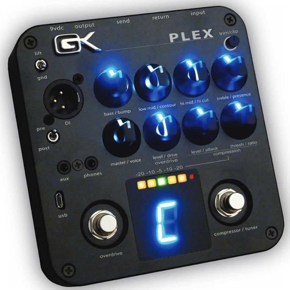 Gallien Krueger PLEX Bass Preamp Pedal DI with EQ Compressor and USB