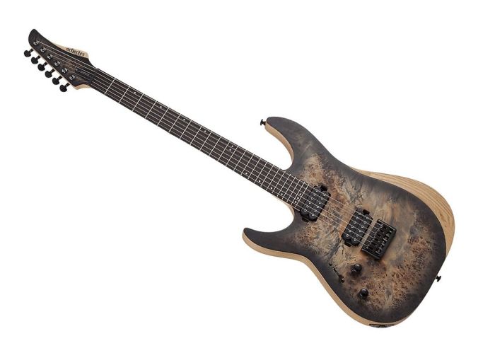 Schecter Reaper-6 FR T Left Handed Electric Guitar, Satin Charcoal Burst