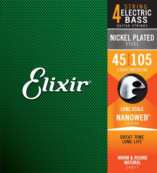 ELIXIR Electric Bass Nickel Plated Steel Strings Light/Medium 45-105 Long Scale