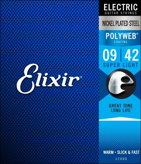 ELIXIR Electric Guitar Nickel Plated Steel Strings Super Light (9-42) POLYWEB