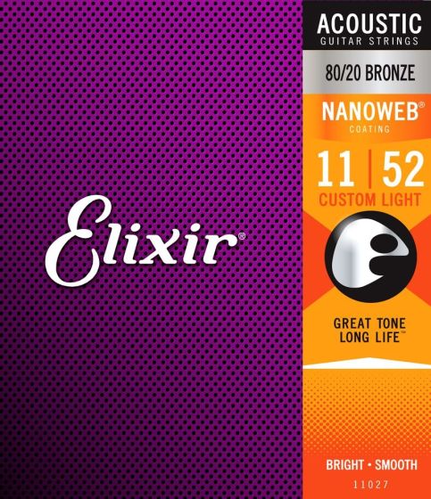 Elixir Acoustic 80/20 Bronze Custom Light Strings .011-.52 (M120)