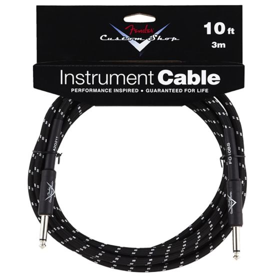 FENDER Custom Shop Performance Series Cables 10' Straight-Straight Angle Black Tweed