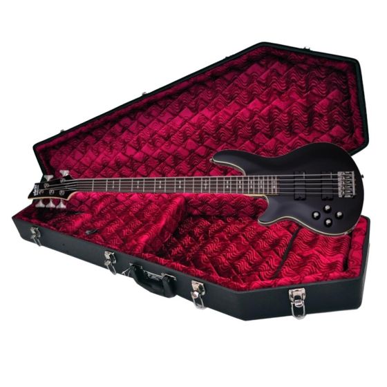 Schecter Omen-5, 5-String Bass Left Handed Gloss Black w/ Coffin B195R Hard Case