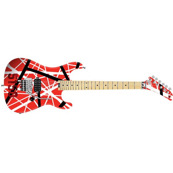 EVH Striped Series 5150 Maple Fretboard Red, Black and White Stripes