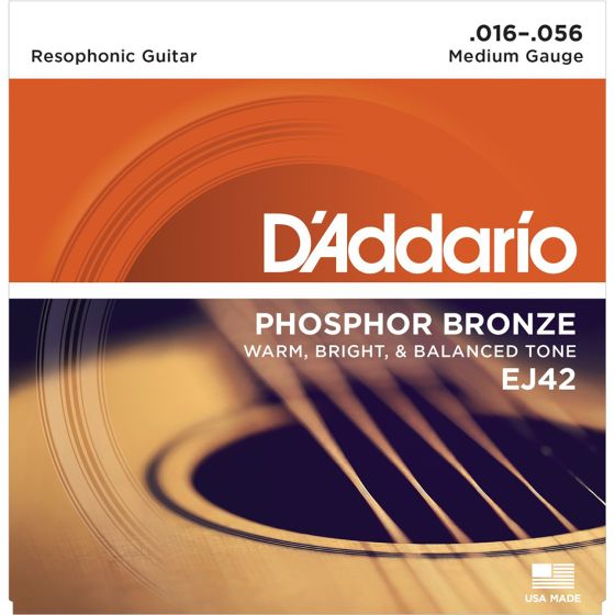 D'Addario EJ42 SET RESOPHONIC GTR PHOS BRZ Acoustic Guitar Strings