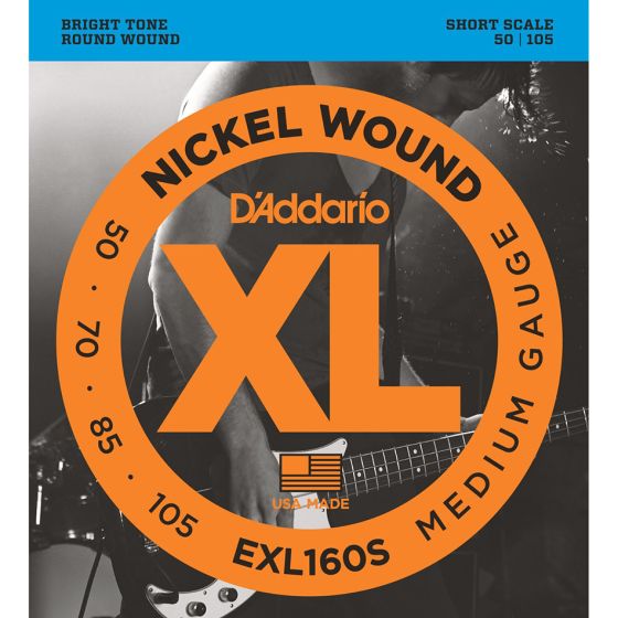 D'Addario EXL160S SET BASS XL 50-105 SHORT SCALE Electric Bass Strings