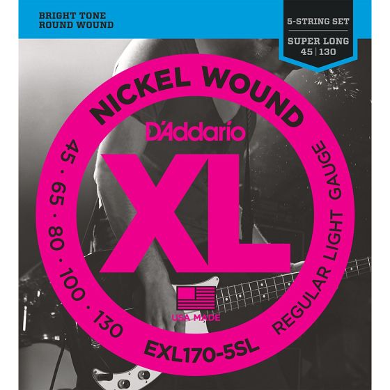 D'Addario EXL170-5SL SET BASS XL 45-130 SL 5STR Electric Bass Strings