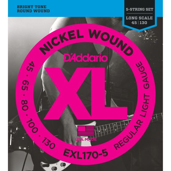 D'Addario EXL170-5 SET BASS XL 45-130 LONG 5STR Electric Bass Strings