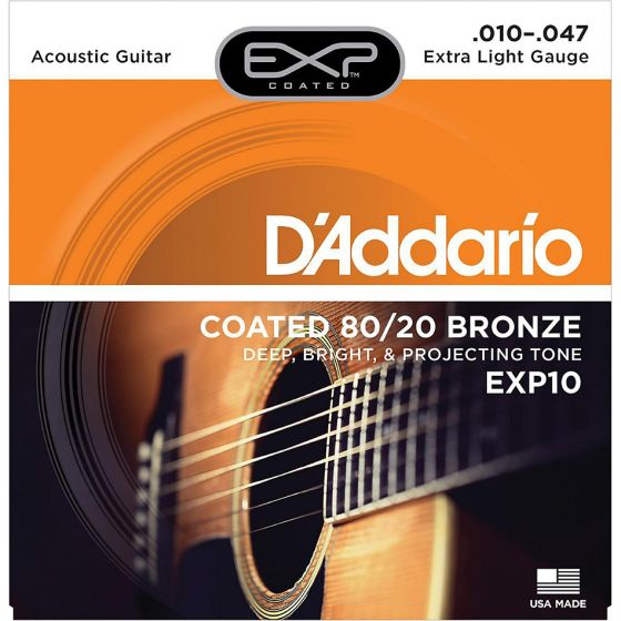 D'Addario EXP10 SET ACOUS EXP 80/20 X-LITE Acoustic Guitar Strings
