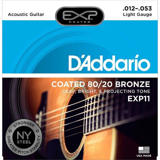 D'Addario EXP11 SET ACOUS EXP 80/20 LITE Acoustic Guitar Strings