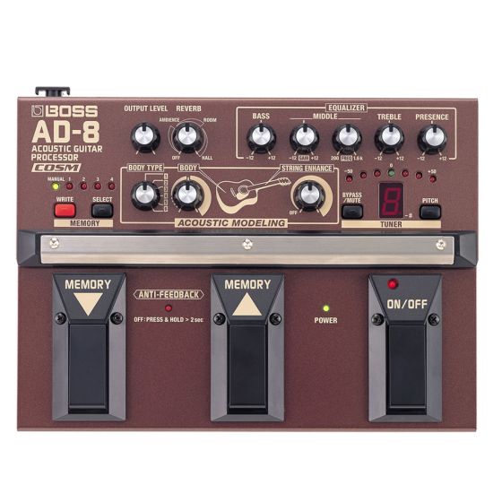Boss AD-8 Acoustic Guitar Processor w/ COSM forward facing 