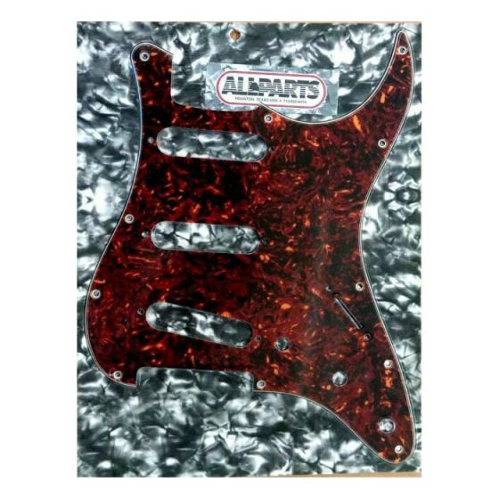 All Parts Pick guard for Strat, (11 screw holes), Tortoise 3-ply (T/W/B), .090"