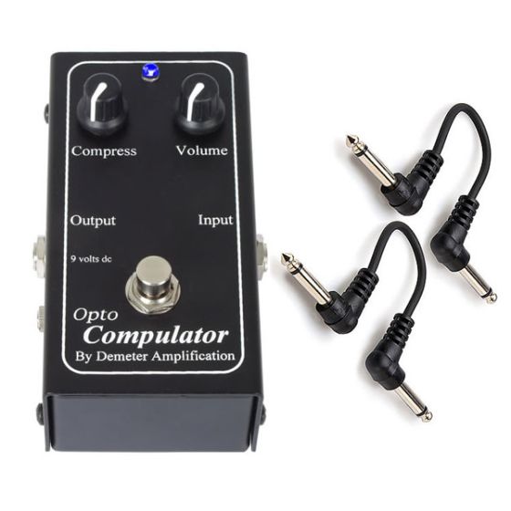 Demeter COMP-1 Opto Compulator Compressor Guitar Pedal 2 FREE 6" PATCH Cables