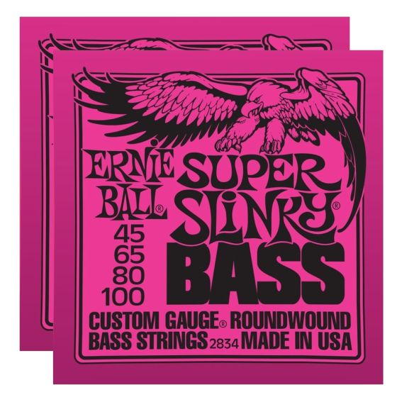 ERNIE BALL Super Slinky Bass Nickel Wound Strings (2834)- 2 Pack