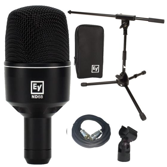 EV Electro Voice ND68 kICK Drum Mic w/Boom Stand and 20' XLR Cable
