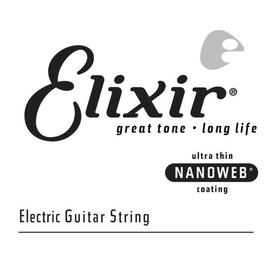 Elixir Electric Nickel Plated Steel w/ NANOWEB Coating Single String, .068
