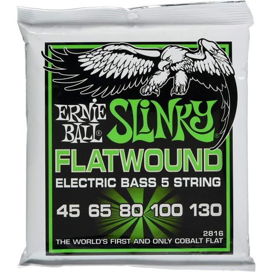 Ernie Ball 2816 Regular Slinky Flatwound Electric Bass Strings - .045-.130 5-string