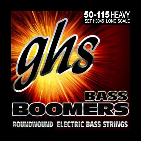 GHS H3045 Boomers Roundwound Electric Bass Strings 50-115, Heavy