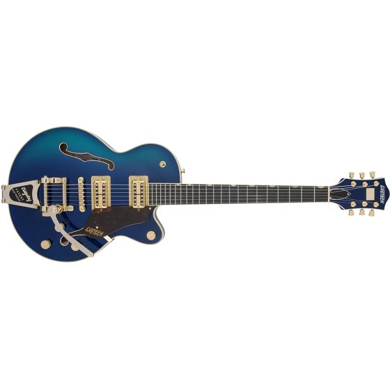 Gretsch G6659TG Players Edition Broadkaster® Jr. Center Block Single-Cut with String-Thru Bigsby® and Gold Hardware, Ebony Fingerboard, Azure Metallic