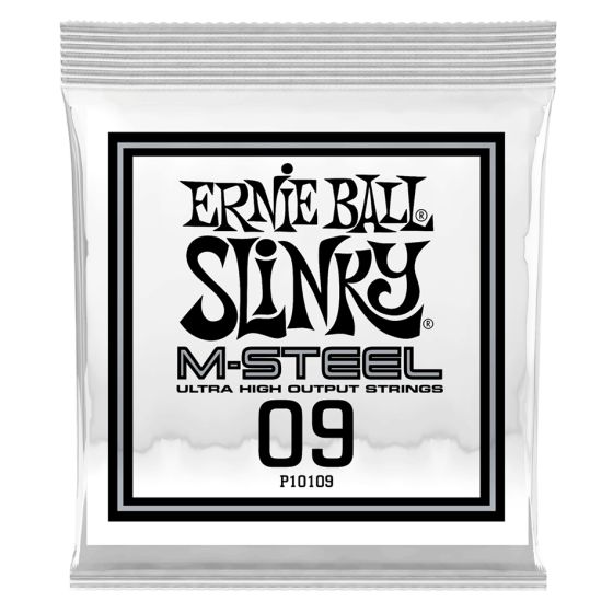 Ernie Ball .009 M-Steel Plain Electric Guitar Strings 6 Pack