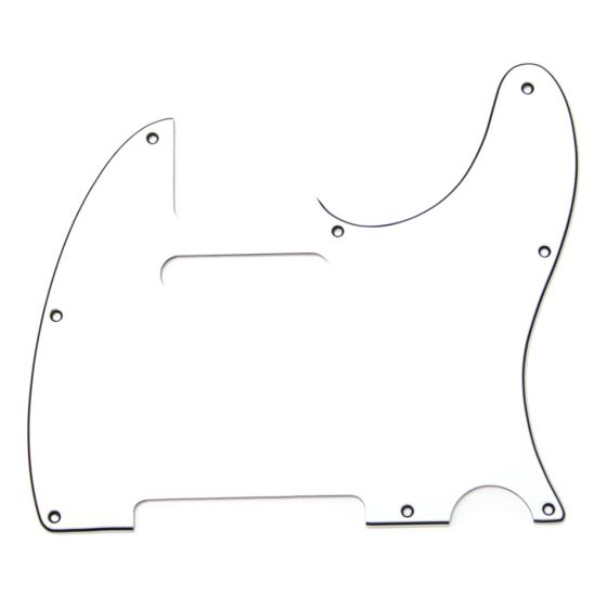 All Parts Pick Guard for Telecaster, 8 screw holes, 3-ply, White