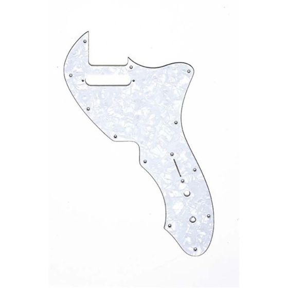 All Parts Pickguard for Tele Thinline, 12 screw holes, 3-ply, White Pearloid