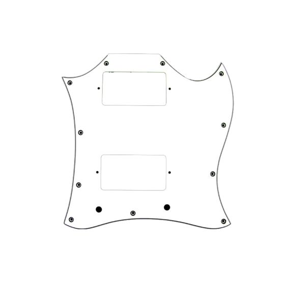 All Parts Full Face Pick Guard for SG, 2-humbucker, 11 holes, 3-ply, White