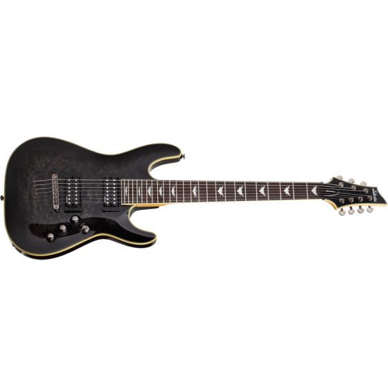 Schecter Omen Extreme-7, 7-String Electric Guitar See-Thru Black Front