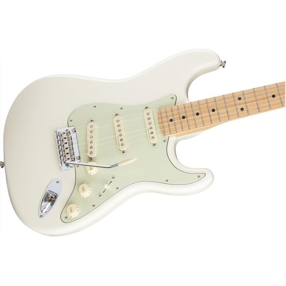 Fender Deluxe Roadhouse Stratocaster Maple Neck Olympic White angle