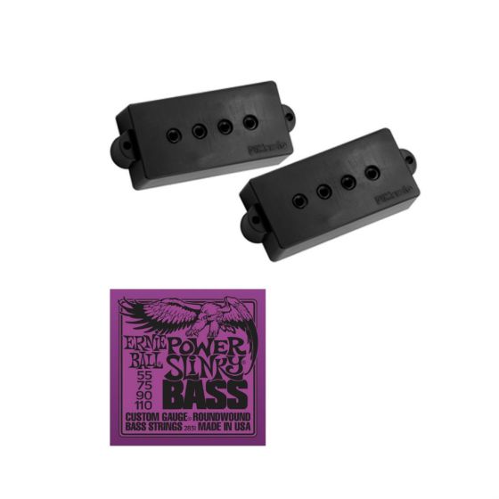 DiMarzio DP122BK P-Bass Pickup, Black with Free Ernie Ball Power Slinky Strings EB2831