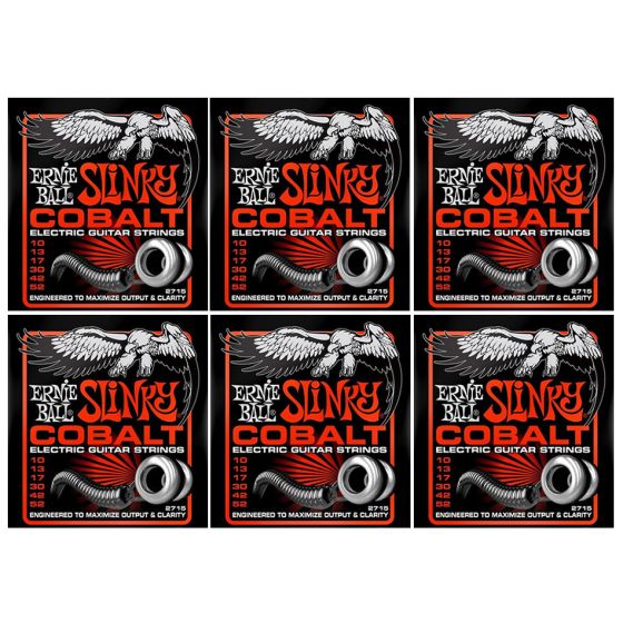 ERNIE BALL Cobalt Skinny Top Heavy Bottom Slinky Electric Guitar Strings (2715) - 6 Pack