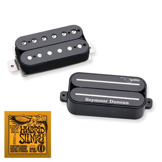 Seymour Duncan Dimebag Humbucker Pickup Set, Black with Free Ernie Ball EB2222 Hybrid Slinky Strings
